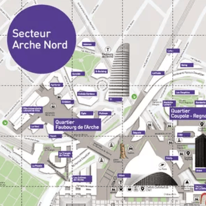   Plan piéton Paris La Défense Arche Nord
