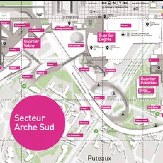 Plan piéton Paris La Défense Arche Sud 