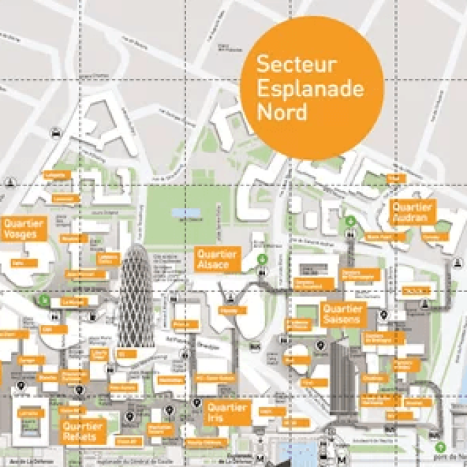 Plan piéton Paris La Défense Esplanade Nord 
