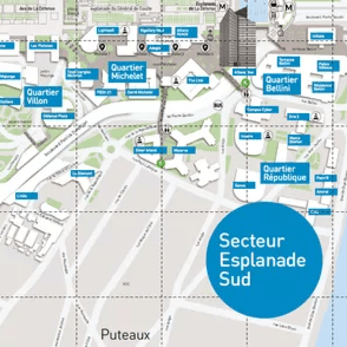 Plan piéton Paris La Défense Esplanade Sud 
